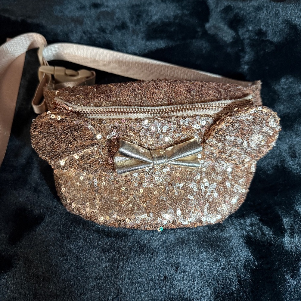 Loungefly Rose Gold Sequin Disney Parks Minnie Mouse Fanny Pack